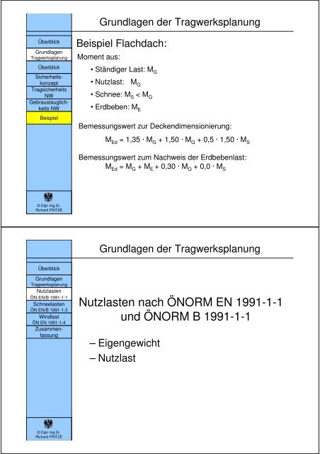 LASTANNAHMEN ÖNORM EN 1990, B 1990-1 ÖNORM EN 1991-1 ...