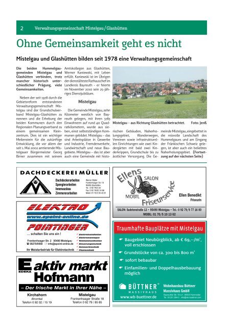Verwaltungsgemeinschaft Mistelgau/Glashütten - Verlagsbeilagen ...