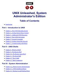 TOC -- UNIX Unleashed, System Administrator's Edition - The Arab ...