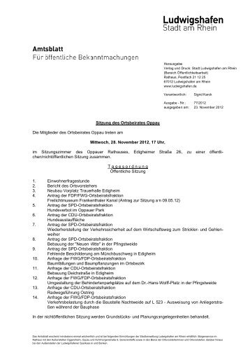 Amtsblatt Nr. 77/2012 vom 23.11.2012 (pdf - Ludwigshafen