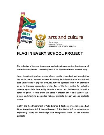FLAG IN EVERY SCHOOL PROJECT - Department of Arts and Culture