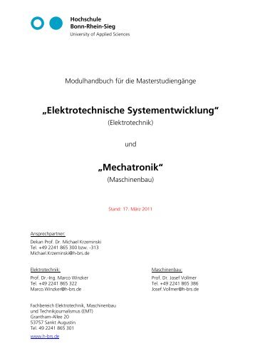 Elektrotechnische Systementwicklung - Fachbereich Elektrotechnik ...