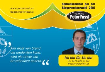 Ich bin für Sie da! - Baumeister Dipl.-HTL-Ing. Peter Fassl