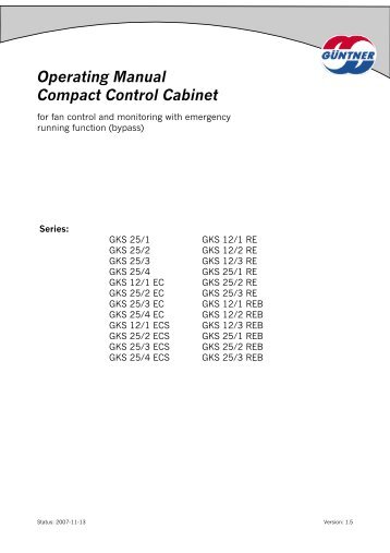 Guentner GKS Manual Version1.5 - Güntner AG