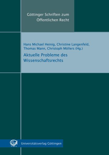 Aktuelle Probleme des Wissenschaftsrechts - Oapen