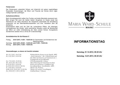 Maria Ward-Gymnasium Mainz - Maria Ward Schule Mainz