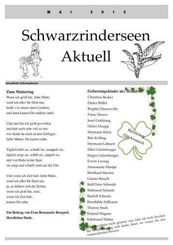 Ausgabe Mai 2012 - Herzlich Willkommen am Schwarzrindersee