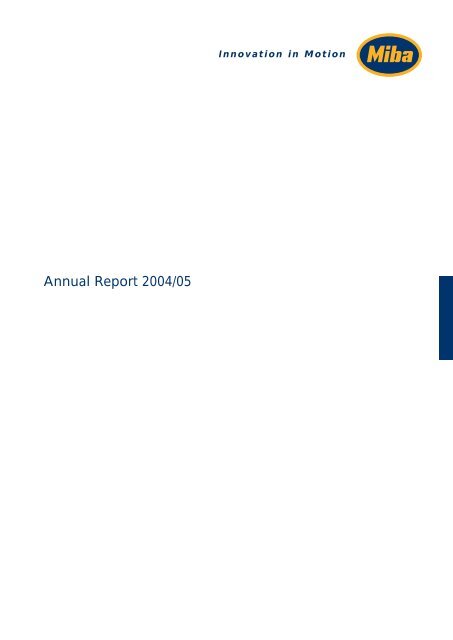 Annual Report - Miba