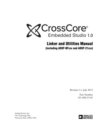 CrossCore Embedded Studio 1.0 Linker and ... - Analog Devices