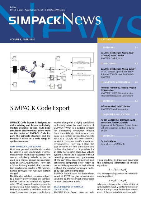 SIMPACK Code Export