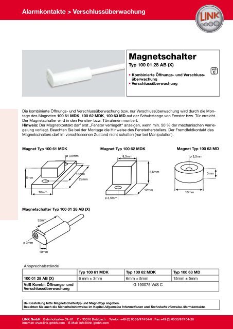 Magnetschalter - LINK GmbH