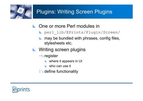 Advanced Customisation: Scripting EPrints