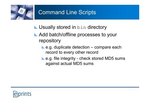 Advanced Customisation: Scripting EPrints