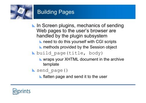 Advanced Customisation: Scripting EPrints