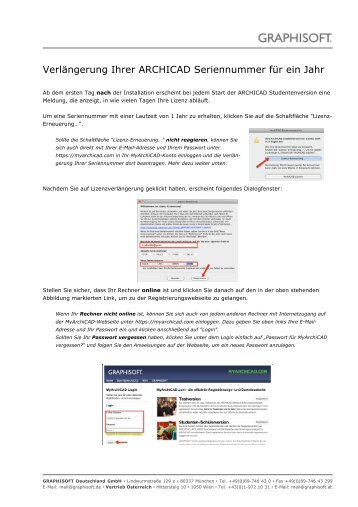 Anleitung zur Lizenzverlängerung - Graphisoft