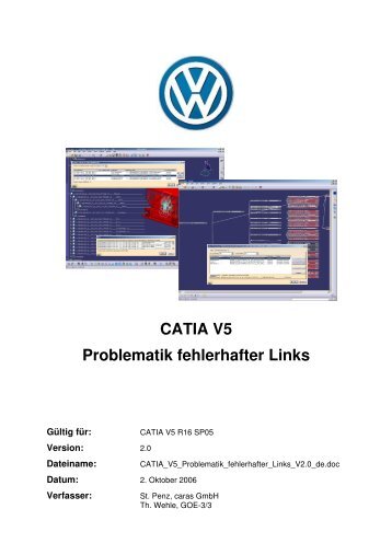 CATIA V5 Problematik fehlerhafter Links - CAD.de