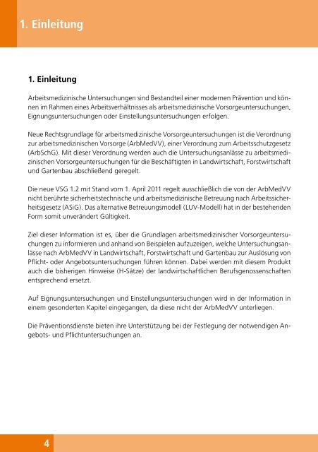 LSV-Information Arbeitsmedizinische Untersuchungen