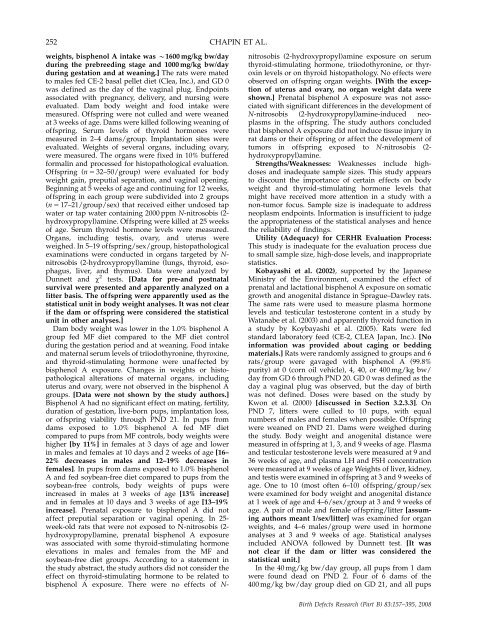 Monograph on the Potential Human Reproductive and ... - OEHHA