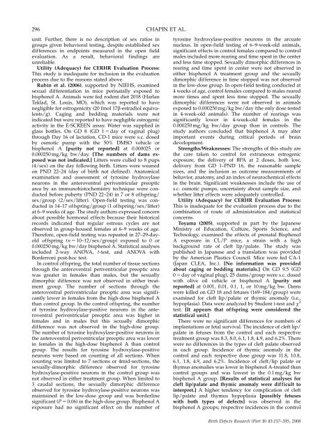 Monograph on the Potential Human Reproductive and ... - OEHHA