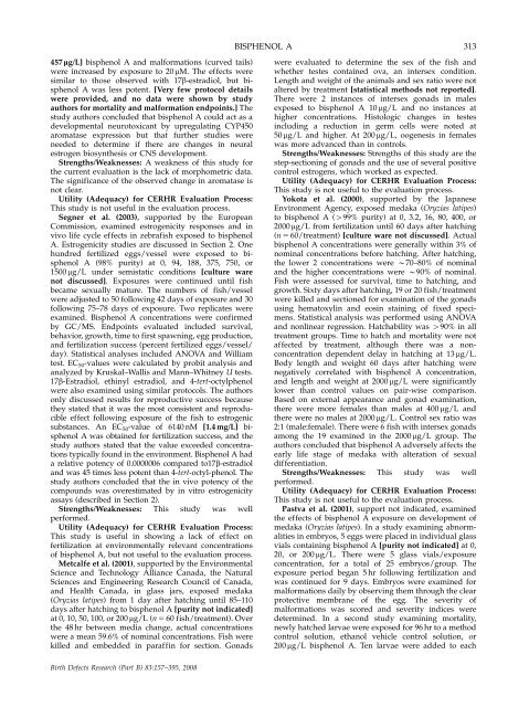 Monograph on the Potential Human Reproductive and ... - OEHHA