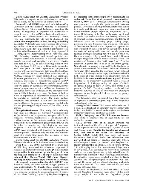 Monograph on the Potential Human Reproductive and ... - OEHHA