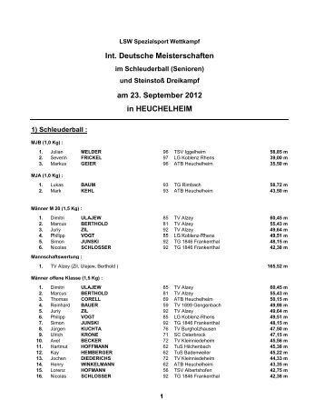 Internationale Meisterschaft Schleuderball (Senioren)