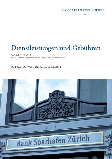 Dienstleistungen und Gebühren - Bank Sparhafen