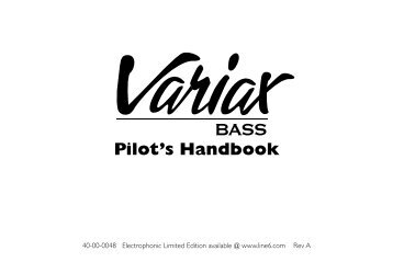 Variax Bass Pilot's Handbook - Electrophonic Limited Edition ...