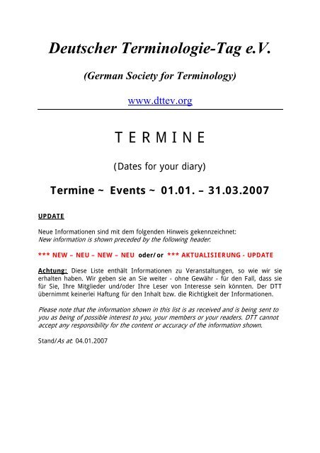 Termine ~ Events - TermNet