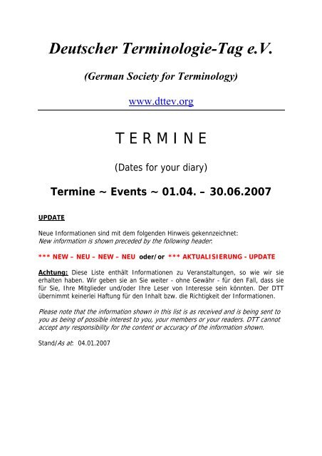 Termine ~ Events - TermNet