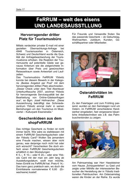 Amtliche Nachrichten Ausgabe 1/2007 - Marktgemeinde Ybbsitz