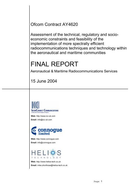 FINAL REPORT - Stakeholders - Ofcom