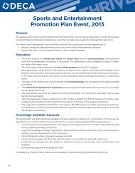 Sports and Entertainment Promotion Plan Event, 2013 - DECA