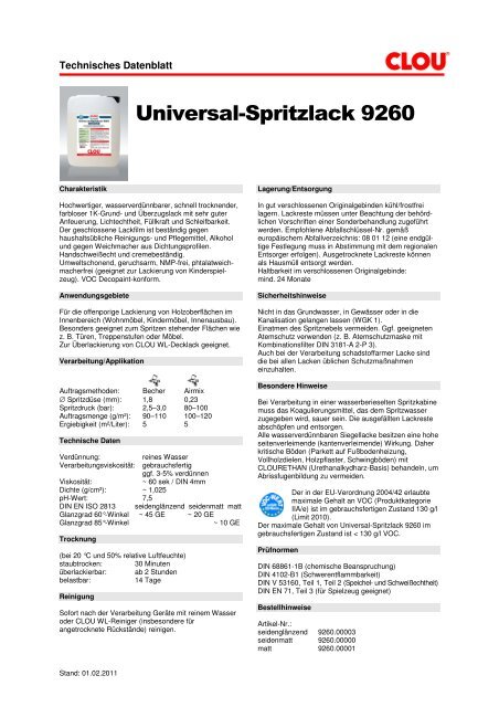 Universal-Spritzlack 9260 - Clou - CLOU.de