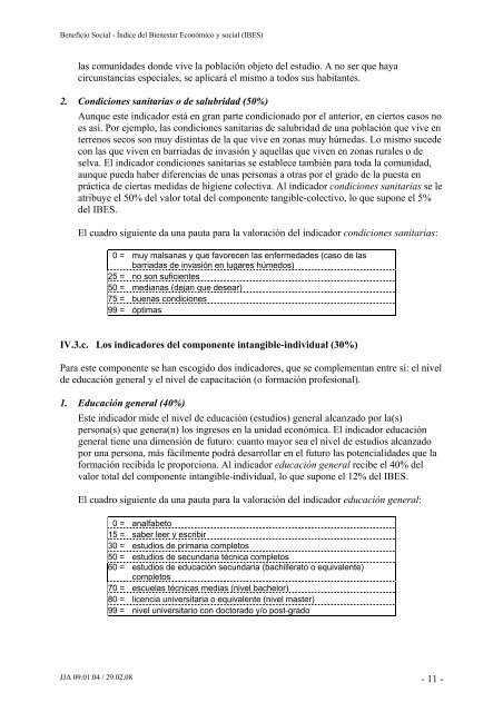 Índice del Bienestar Económico y Social – IBES - Limmat Stiftung