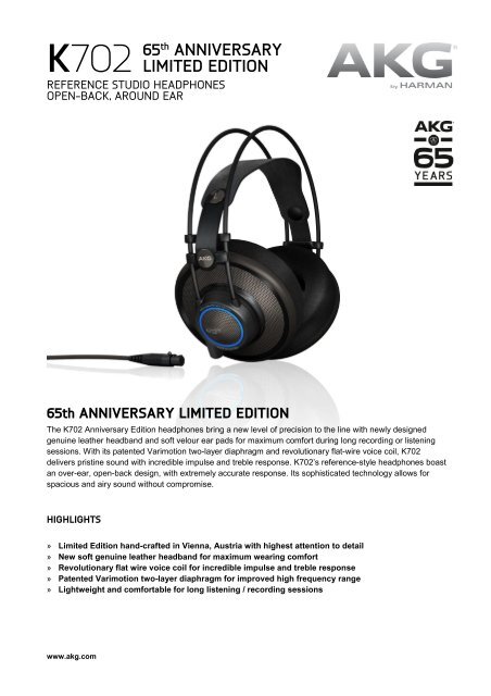 65th ANNIVERSARY LIMITED EDITION - AKG