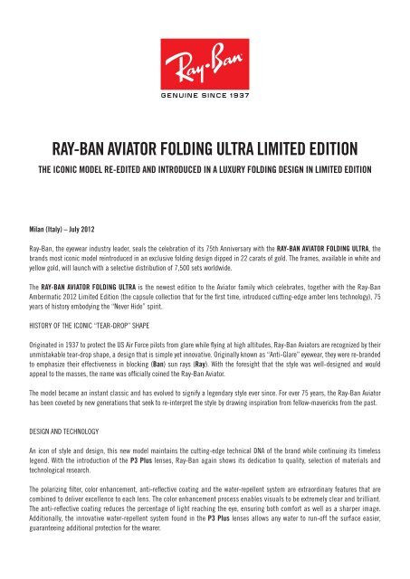 ray ban aviator folding ultra limited edition