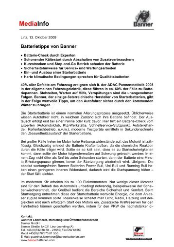 Mediainfo - Banner Batteries