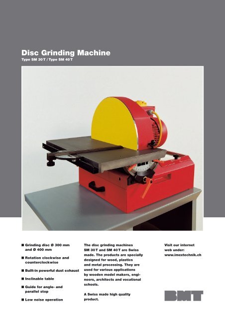 Disc Grinding Machine - Imex Technik AG