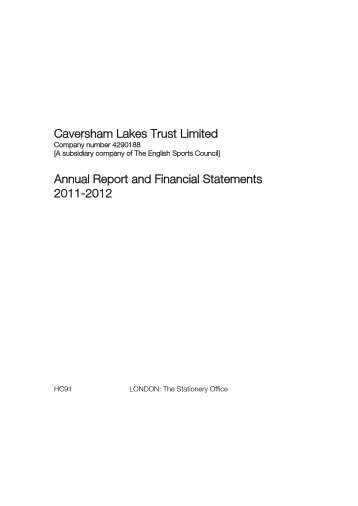 Caversham Lakes Trust Limited - Official Documents