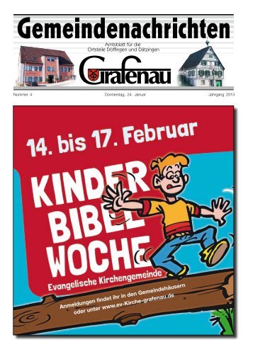 Kinderbibelwoche - Evangelische Kirchengemeinde - Grafenau