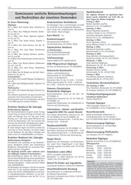 Amtsblatt 2012 KW 09 - Güglingen