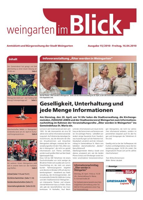 Ausgabe 15/2010 - Weingarten im Blick