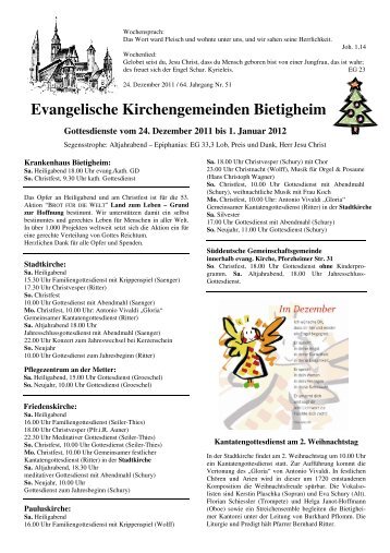 Evangelische Kirchengemeinden Bietigheim - Ev. Kirchengemeinde ...