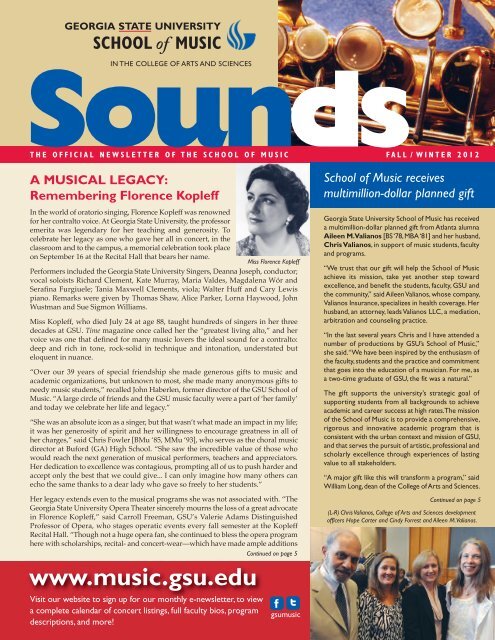 Sounds - Georgia State University School of Music