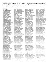 Spring Quarter 2009-10 Undergraduate Deans' List