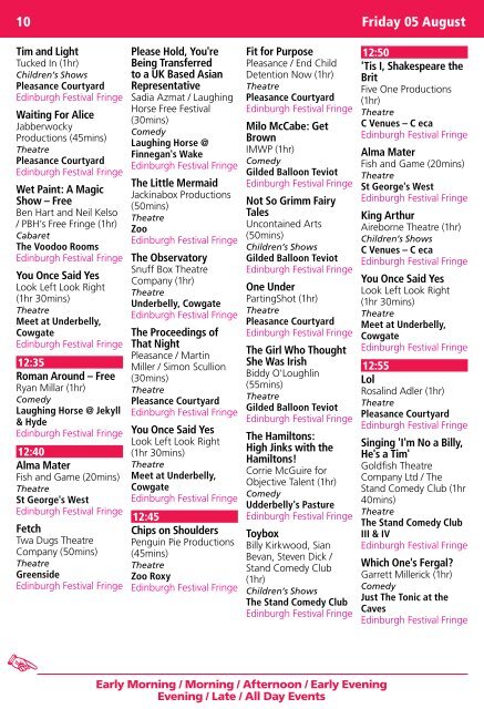 The Daily Guide - Edinburgh Festival Fringe