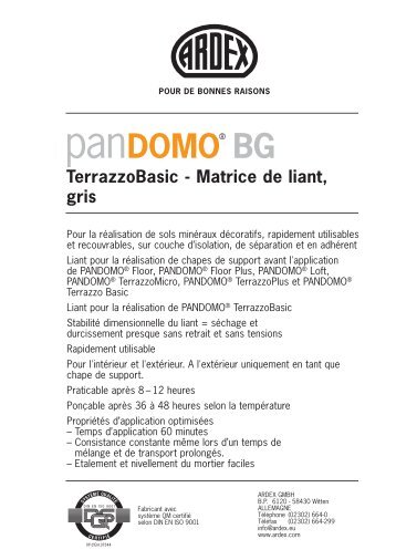 TerrazzoBasic - Matrice de liant, gris - Pandomo