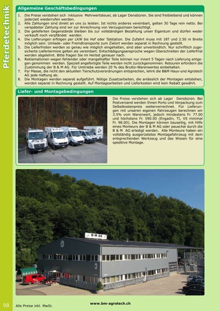 Pferdetechnik - B+M Haus- und Agrotech AG
