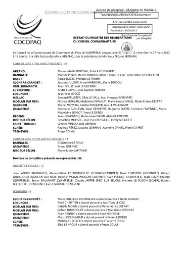 2012-47 ASOC approbation la convention liant la COCOPAQ et l ...